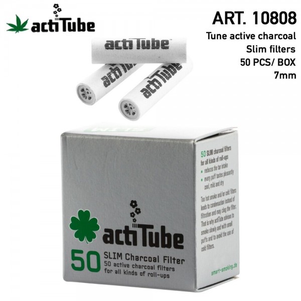 actiTube | Activ Charcoal Slim 7mm Diameter Filters Box x50 pcs