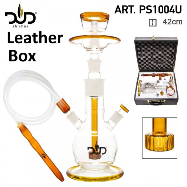 DUD Shisha Moon light 42cm complete set w/luxury leather box Glass