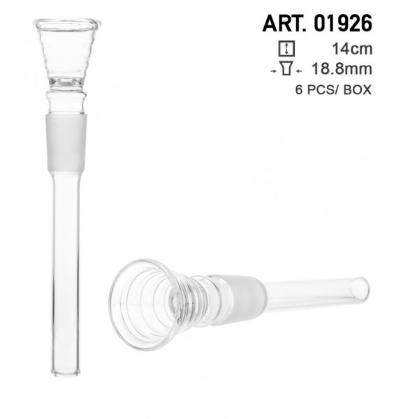 Amsterdam | Glass Chillum- Socket:18.8mm- small hole - L:14cm-6 pcs/box