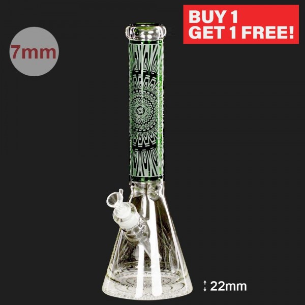 Amsterdam | Limited Edition Heavy Base Mandala Beakers - H:40cm - Ø:50mm SG:18.8mm - 7mm thickness