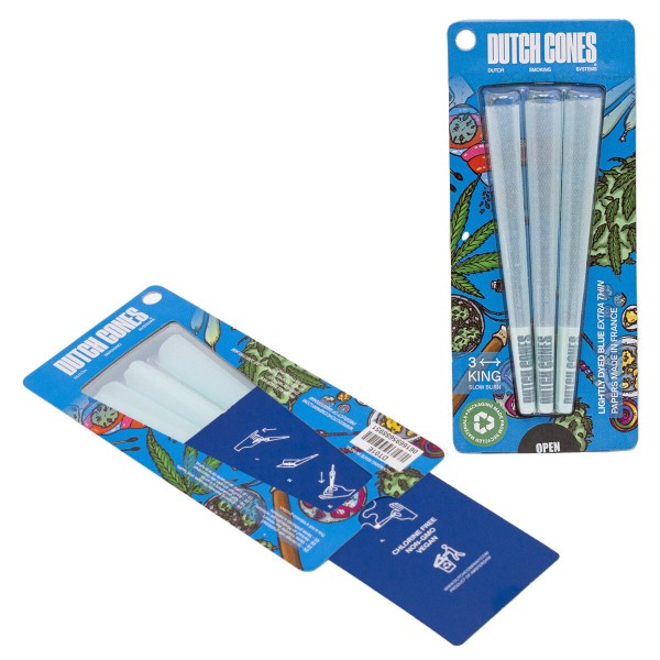 Dutch Cones | KS Blue Pre-Rolled Cones 3pcs in pack &amp; 50 packs in Display