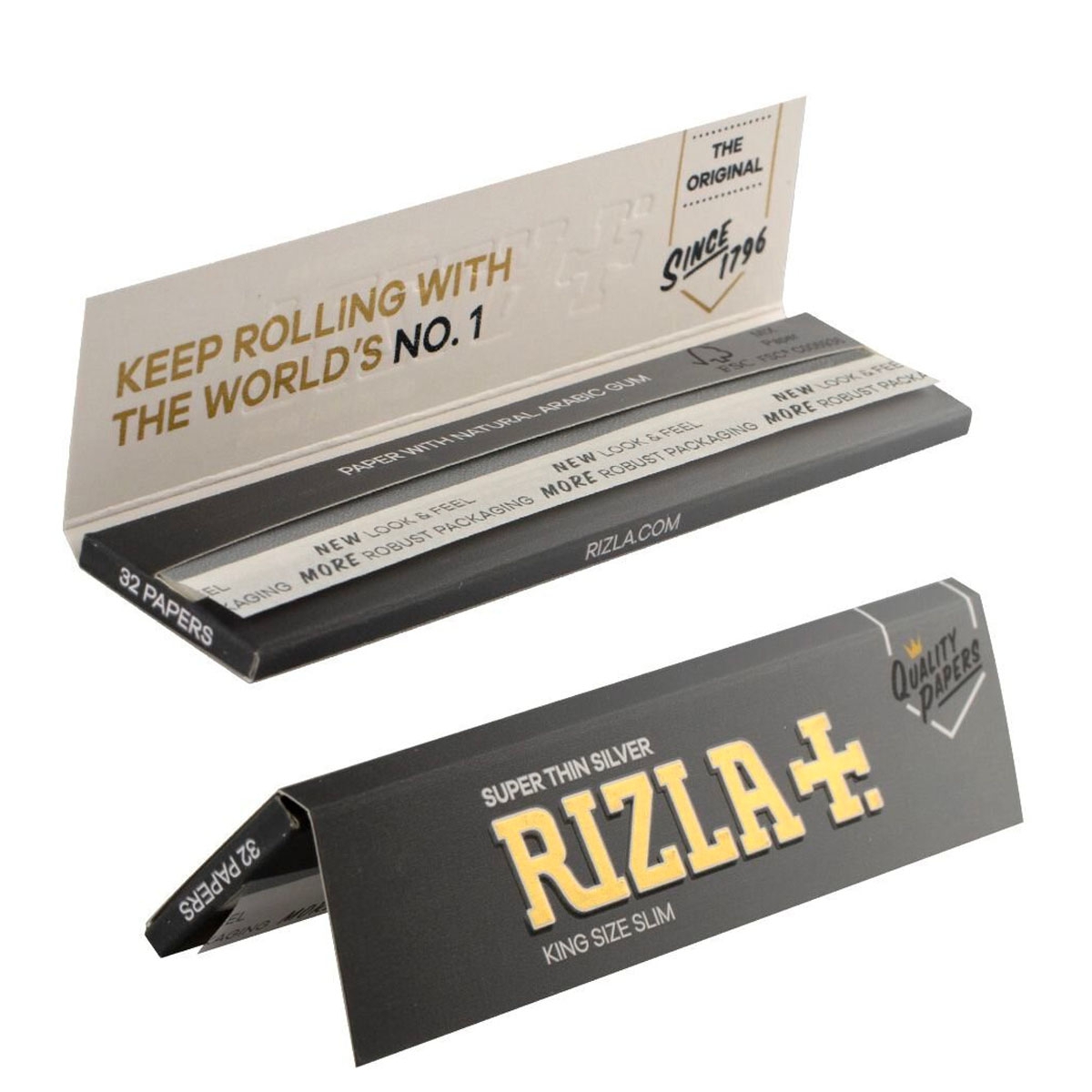 RIZLA MICRON SILVER ULTRA THIN SLIM KING SIZE ROLLING PAPERS BOOKLETS ORIGINAL RIZLA MICRON SILVER ULTRA THIN SLIM KING SIZE ROLLING PAPERS BOOKLETS ORIGINAL