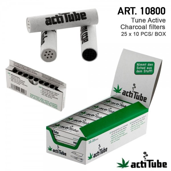 actiTube | Expositor de filtros de carbón Activ 25 x 10 unidades de 8 mm