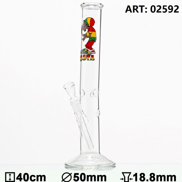 Rasta | Smoker Dude Hangover Glass Bong- Ø:50mm- H:40cm- Socket:18.8mm