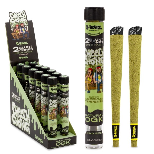 G-Rollz | Cheech &amp; Chong(TM) 2x Terpene Infused Cones 'Natural OGK' (12 Pack Display)