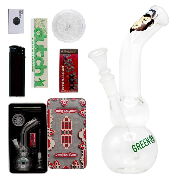 | Greenline Bong giftset with 1 x Bong - 1 x Grinder - 1 x lighter - 5 x screen -