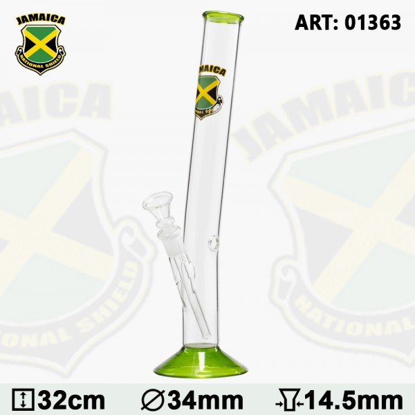 Country Hangover Glass Bong with Jamaica Logo - H:32cm - Ø:34mm- SG:14.5mm