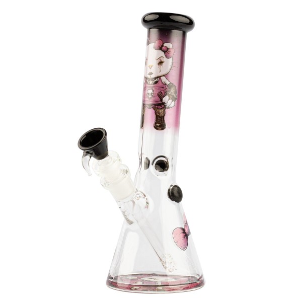 Grace Glass | 'Angry Cat' Bong H:27cm Socket:18.8mm TH:3mm
