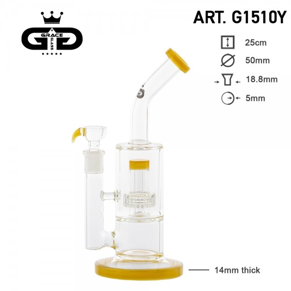 Grace Glass | Double Bubble Yellow 2.0 H:25cm and the Ø:50mm