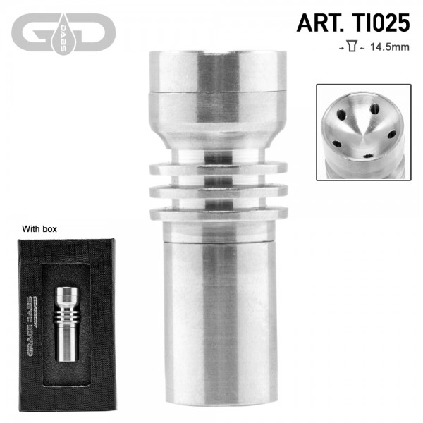 Grace Glass | Titanium small domeless nail with rotating dish- SG: 14.5mm (female)