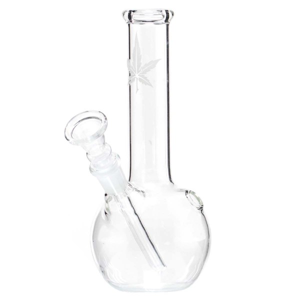 Leaf | Petite feuille Bouncer Bong en verre- H:16cm- Ø:24mm- Socket Ø:12mm