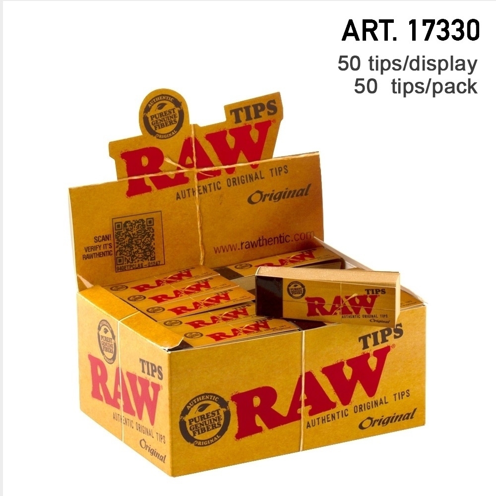 Raw Tips Natural Unrefined Original Box of 50 Tips Full Box