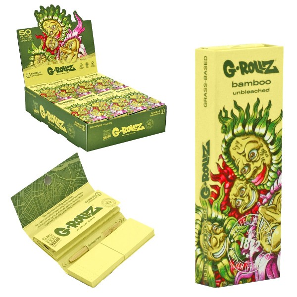 G-Rollz | Dunkees &#039;Sun Flowers&#039; Bamboo - 50 1 1/4 Size Papers + Tips (24 Booklets Display)