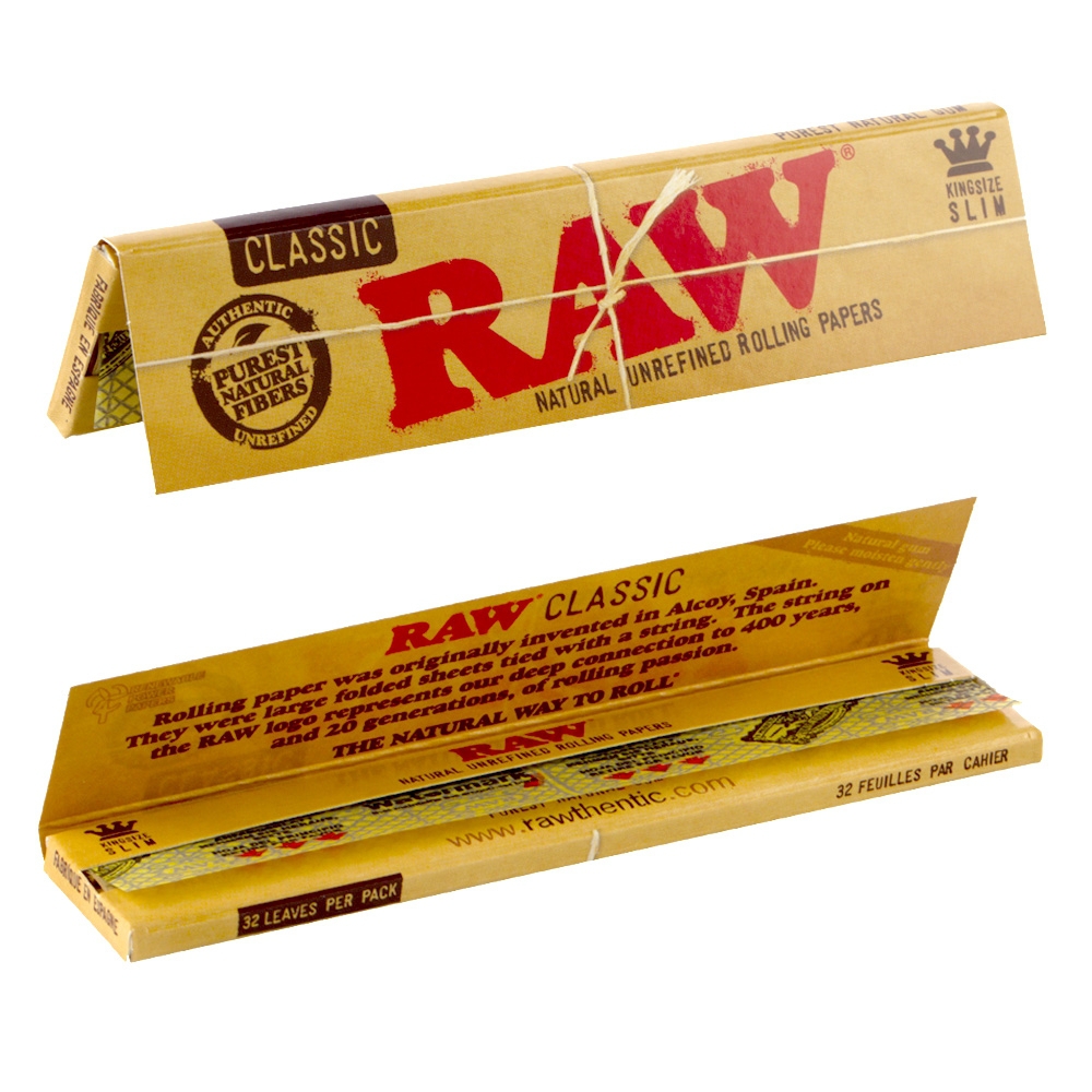 Papel de Fumar Raw Classic King Size Slim 50Und : : Salud y  cuidado personal