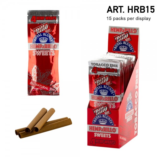 Royal Blunts | Hemparillo Sweets (Cherry) Hemp Wraps - 15 packs in display - Each display contains 6