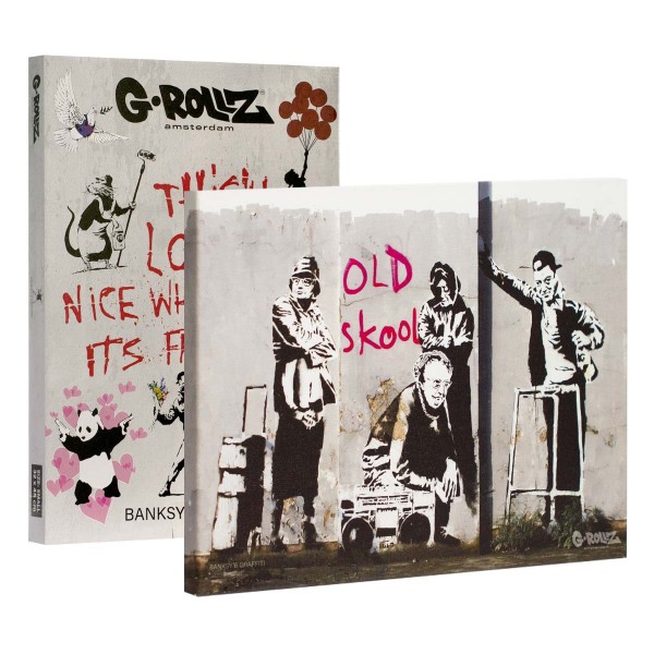 G-Rollz | Banksy&#039;s Graffiti - OLD SKOOL Canvas (45x32x2cm)