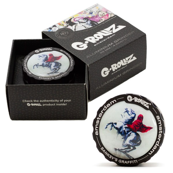 G-Rollz | Banksy Graffiti &#039;Blind Bonapart&#039; 4part Grinder - 53mm - 6pc In Display