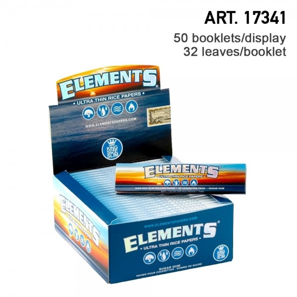 Elements | King Size Slim Rolling Papers 50 booklets in one box