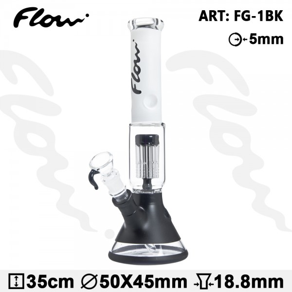 Flow | Beaker Bong Glass - Black- H:35cm-Ø:45mm- SG:18.8mm