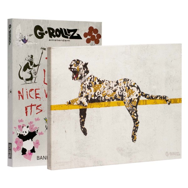 G-Rollz | Banksy&#039;s Graffiti - BRONX ZOO LEOPORD Canvas (67.5X48x2.5cm)