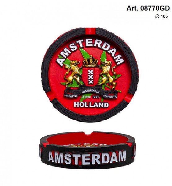 Amsterdam | Clay Ashtray with Amsterdam Logo Dia: 105mm