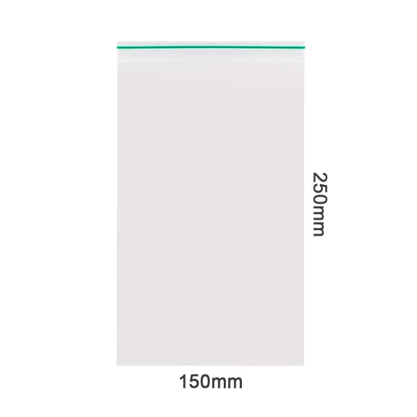 Amsterdam | Zipper Bags 100mm x 150mm 50µ (MU) Green 1000pcs in a display