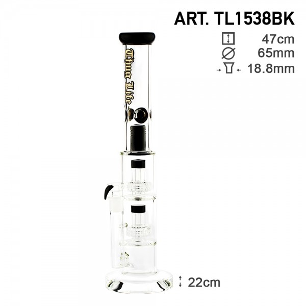 Thug Life | Multi Percolaters Bong Black - H:47cm - SG:18.8mm - Ø:65mm