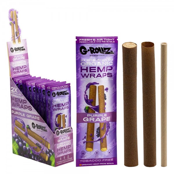 G-ROLLZ | 2x Purple Grape Pre-Rolled Hemp Wraps (15 pack Display, 30 wraps)