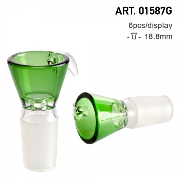 Amsterdam | Glass Bowl with a green handle - SG:18.8 mm - 6pcs in display
