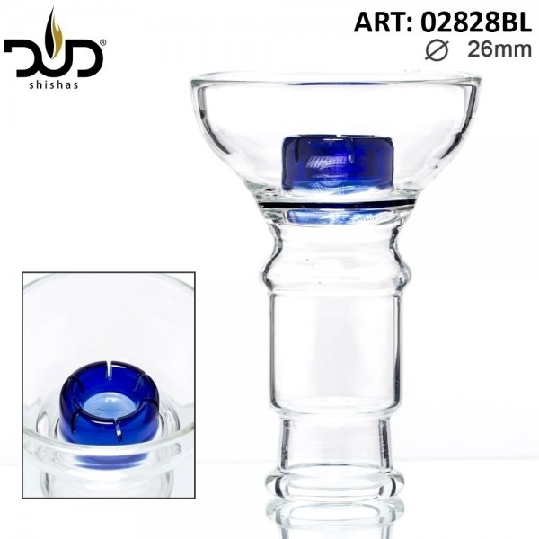 DUD Shisha | Replacement DUD Hookah Glass Bowl- Blue (Female) Ø:26mm