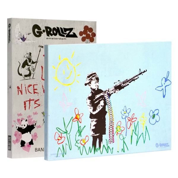 G-Rollz | Banksy&#039;s Graffiti - CHILD SOLDIER Canvas (67.5X48x2.5cm)