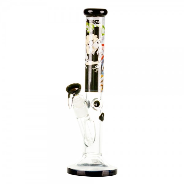 G-Rollz | Banksy's Graffiti 'Cop on cop' - Straight Bong White H:30cm - Ø:38mm - SG:18.8mm