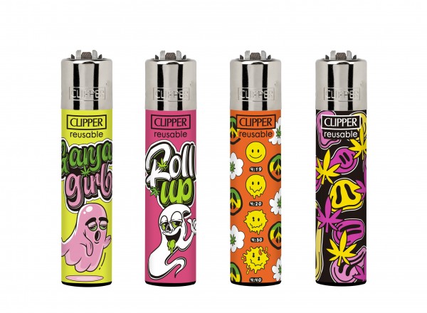 Clipper | Roll Up refillable lighters with mixed designs - 48pcs in display