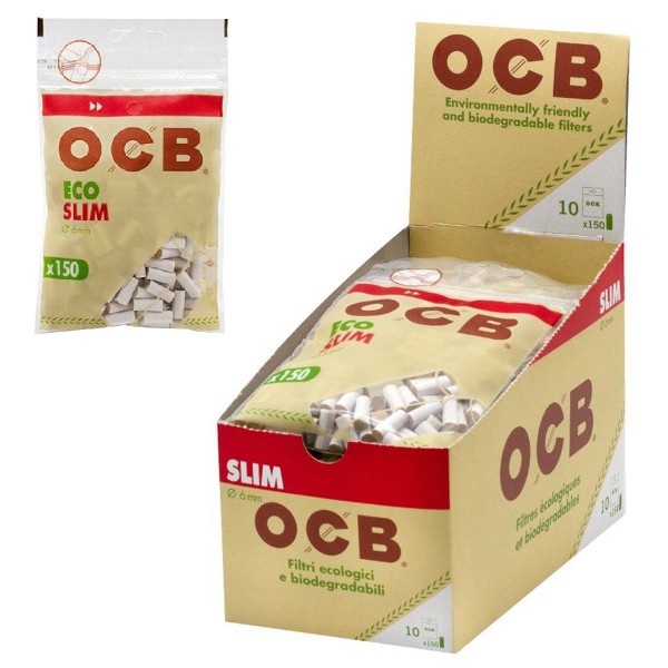 OCB | Rotary filter ORGANIC ECO SLIM, Dia:6 mm, 150 filters per bag and 10 bags in a display