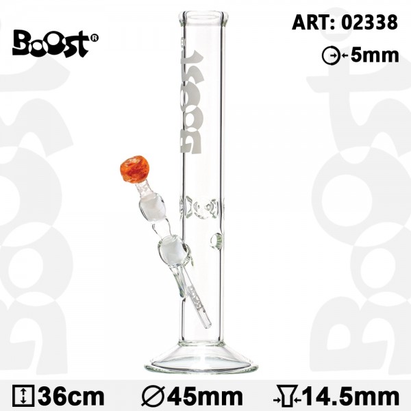 Boost | Cane Glass Bong -H:36cm- Ø:45mm- Socket:14.5mm- WT:5mm (circa)