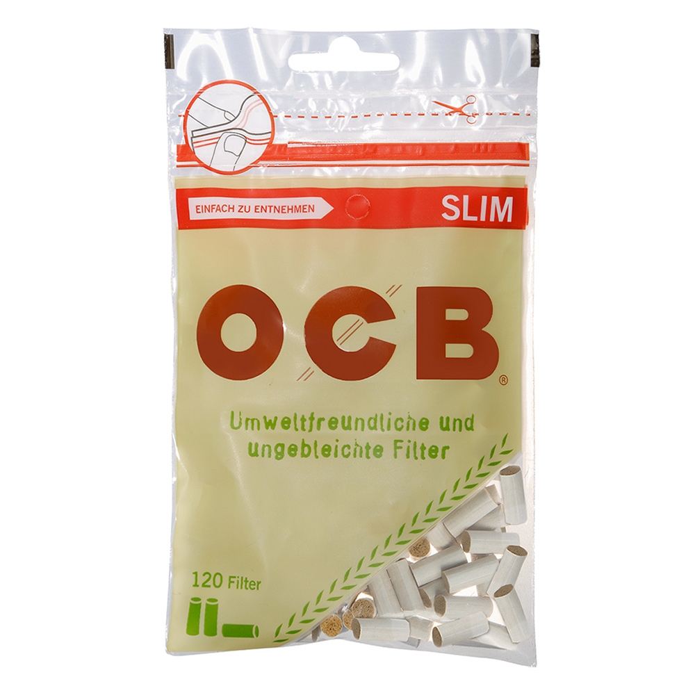 OCB Rotary filter ORGANIC SLIM, Dia6 mm, 120 filters per bag and 10