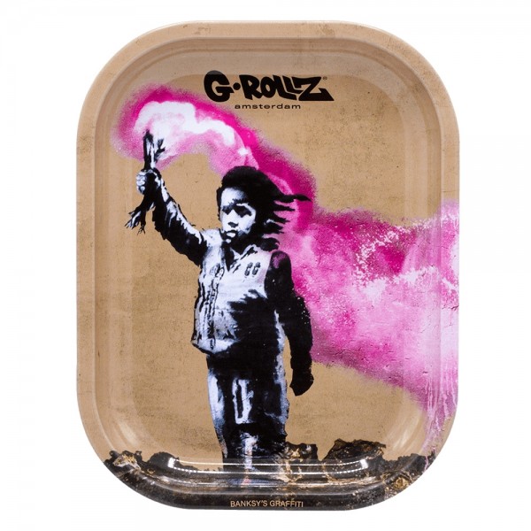 G-ROLLZ | Banksy's Graffiti 'Torch Boy' Small Tray 14x18 cm