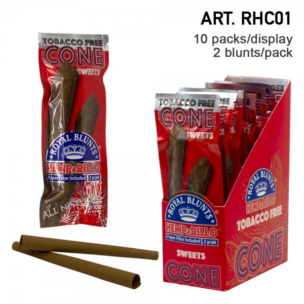 Royal Blunts | Hemparillo Sweets Cones with tips - 20 cones in display