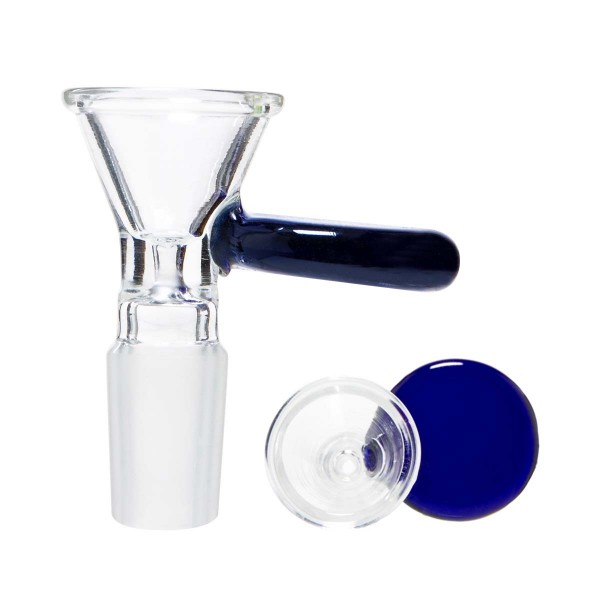 Grace Glass | Glass Bowl with a blue handle - SG:14.5 mm - 6pcs in a display