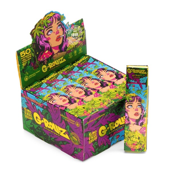 G-Rollz | 'Jungle' 50 King Size Green Papers + Tips (20 Booklets Display)