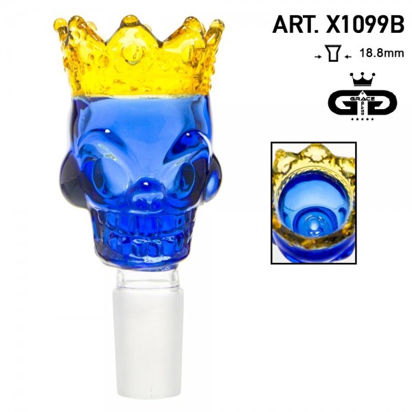 Grace Glass | Skull King Bowl- Blue- SG:18.8mm