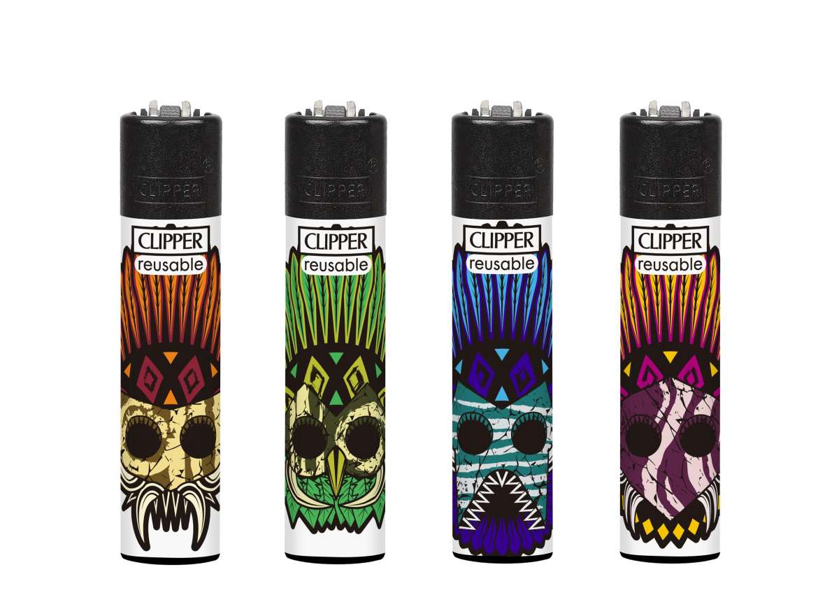 Clipper Native Totem 2 refillable lighters with mixed designs 48pcs