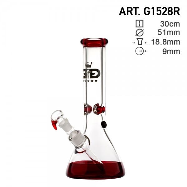 Grace Glass | Micro Beaker Series Red H:30cm - Ø:51mm - SG:18.8mm