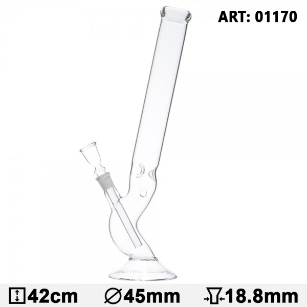 Plain | Bolt Glass Bong- H:42cm - Ø:45mm - Socket:18.8mm