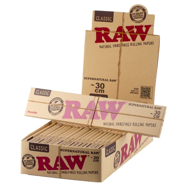 RAW | Supernatural Slim Rolling Papers 12-Inch - 20 booklets per display