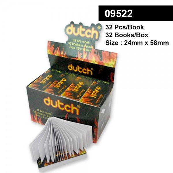 Dutch | Filter Tips - Large Size 24 x 58mm - Display with 32 Books with each 32 Sheets