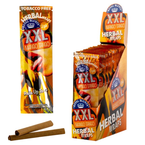Royal Blunts | Herbal Wraps XXL - Mango Tango - 25 packs in display - Each display contains 100 wrap