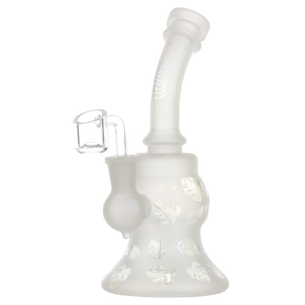 Amsterdam | Limited Edition Mixed White Bent Neck Round Base Bongs - H:20cm - SG:14.5mm