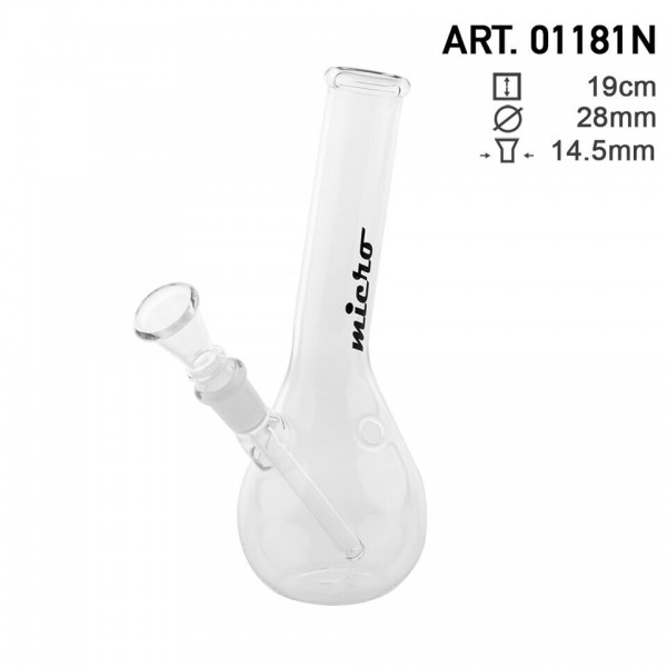 Micro | Bouncer Hangover Glass Bong-H:21cm-Ø:28mm-Socket:14.5mm