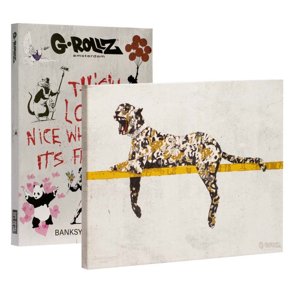 G-Rollz | Graffiti de Banksy - Toile BRONZX ZOO LEOPARD (45x32x2cm)